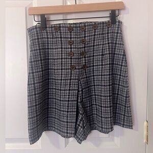High Waisted Blue/Grey Plaid School Girl Skort in size Small.